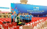 Hối hả chuẩn bị điểm cầu Huế trước giờ 'G' vòng Chung kết Olympia 2023