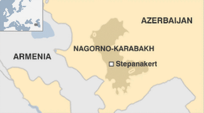 Khu vực Nagorno-Karabakh tranh chấp giữa Azerbaijan và Armenia. Ảnh: BBC