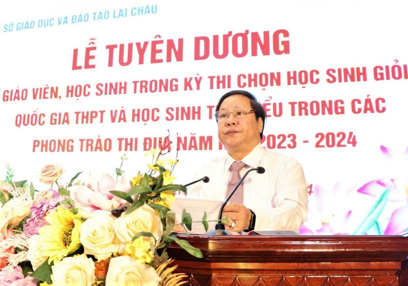 Ông Tống Thanh Hải - Phó Chủ tịch Thường trực UBND tỉnh Lai Châu phát biểu tại Lễ tuyên dương.