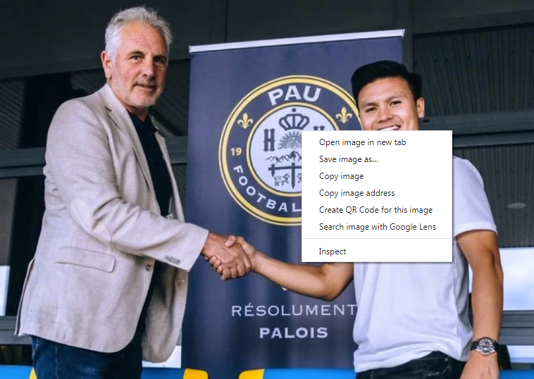 Chủ tịch Pau FC Bernard Laporte-Pray đánh giá cao tân binh Quang Hải. 