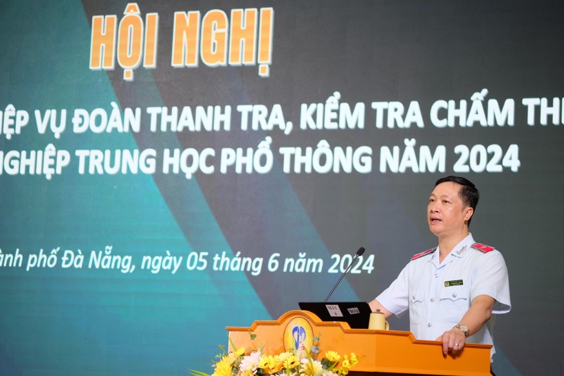 Ông Nguyễn Đức Cường - Chánh Thanh tra Bộ GD&ĐT phát biểu tại Hội nghị.
