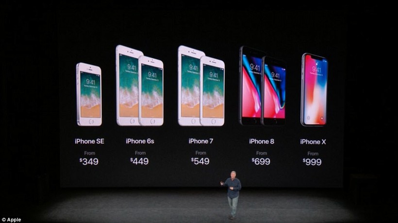 Giám đốc Tim Cook giới thiệu mức giá của các  dòng Iphone