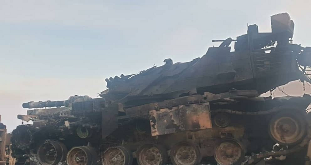 Xe tăng Thổ Nhĩ Kỳ bị phá hủy ở Syria.