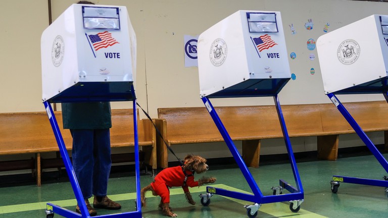 Một cử tri bỏ phiếu tháng trước trong cuộc bầu cử sơ bộ ở New York. (Ảnh: Getty Images)