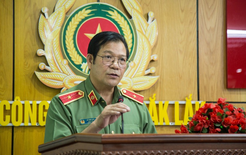 Thiếu tướng Lê Vinh Quy phát biểu tại buổi lễ. (Ảnh: VT)
