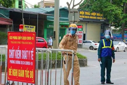 Một chốt kiểm soát dịch bệnh Covid-19 ở tỉnh Thanh Hóa.