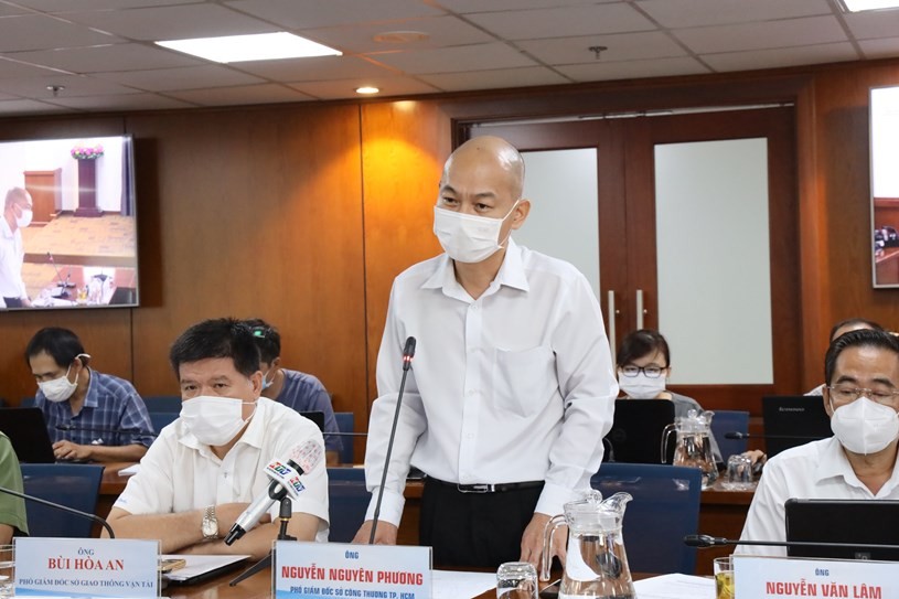 Ông Nguyễn Nguyên Phương, Phó giám đốc Sở Công Thương TP. Hồ Chí Minh thông tin tại buổi họp báo. Ảnh: Huyền Mai.