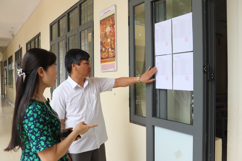 Trường THPT Hoành Bồ (TP Hạ Long) niêm yết danh sách thí sinh dự thi Kỳ thi tuyển sinh lớp 10.