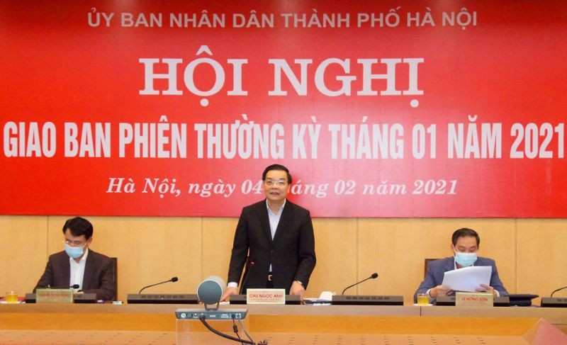 Chủ tịch UBND thành phố Hà Nội Chu Ngọc Anh tại Hội nghị giao ban phiên thường kỳ tháng 1 (Ảnh IT).