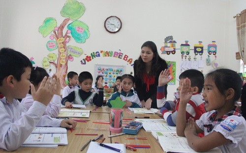 Một lớp học VNEN của Trường tiểu học Hoàng Văn Thụ (TP Lào Cai)