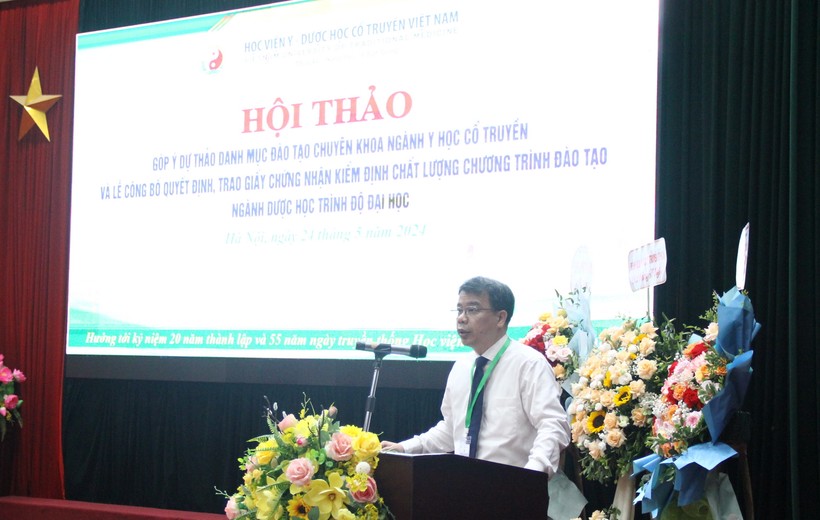 PGS.TS Nguyễn Quốc Huy - Giám đốc Học viện Y dược học cổ truyền Việt Nam phát biểu tại chương trình.
