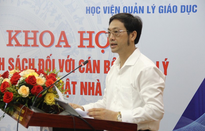 PGS.TS Phạm Văn Thuần - Giám đốc Học viện Quản lý giáo dục phát biểu khai mạc hội thảo.