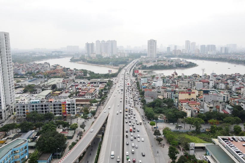 Một góc Thủ đô Hà Nội nhìn từ trên cao.