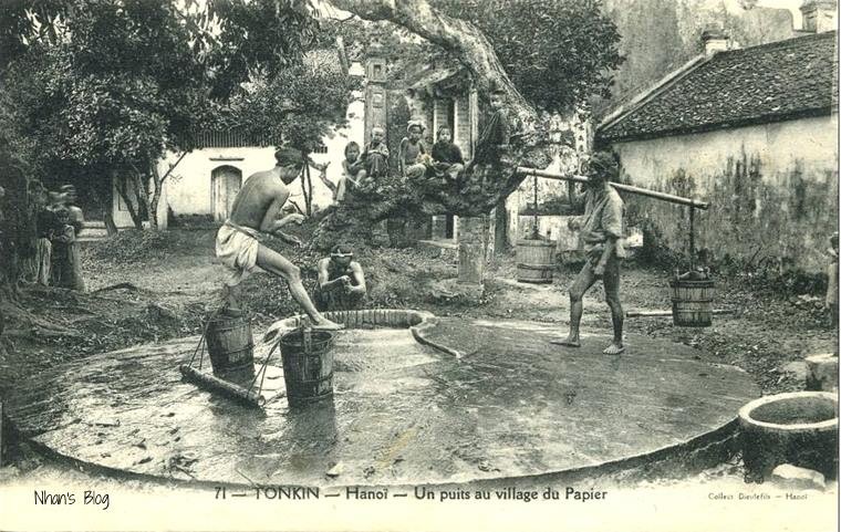 Giếng chuyên để lấy nước phục vụ việc làm giấy tại Yên Thái xưa.