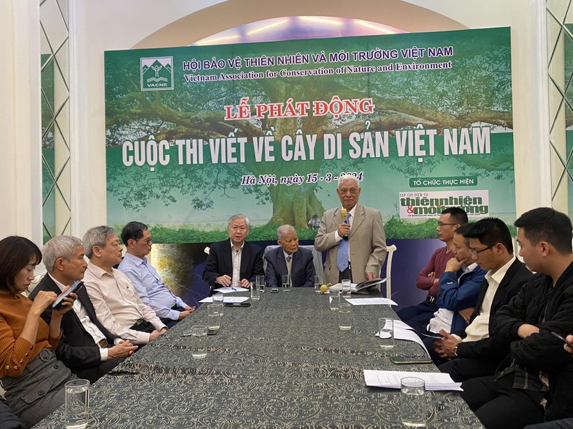 TS Nguyễn Ngọc Sinh, Chủ tịch Hội Bảo vệ Thiên nhiên và Môi trường Việt Nam phát biểu tại buổi lễ.