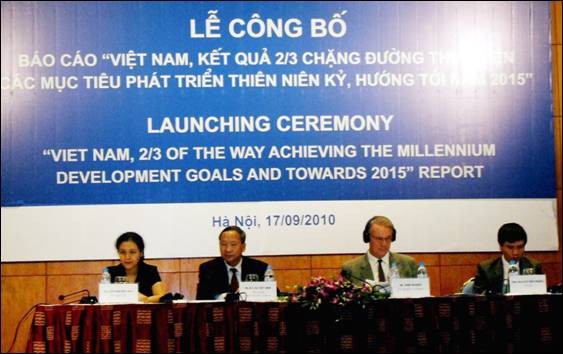 Công bố Báo cáo quốc gia về thực hiện các mục tiêu Phát triển Thiên niên kỷ năm 2010 của VN