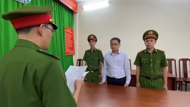 Ông Nguyễn Vũ Hải, Phó Cục trưởng Cục Đăng kiểm Việt Nam tại cơ quan công an. (Công an TPHCM)
