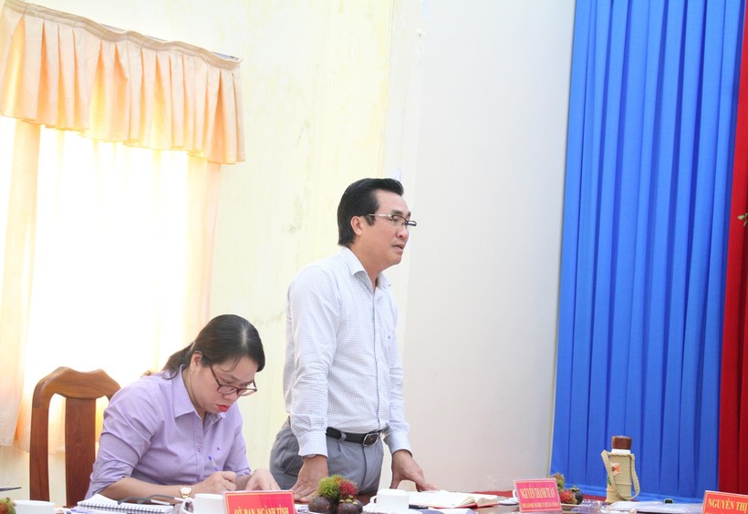 Ông Nguyễn Thanh Tuấn, Phó Giám đốc Sở GD&ĐT Trà Vinh phát biểu tại buổi làm việc.