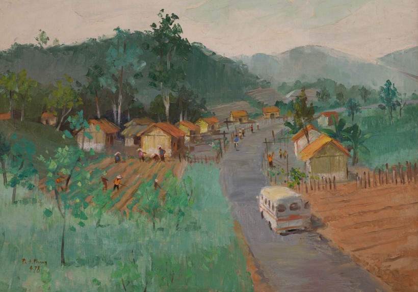 Làng Hà Nội trên vùng kinh tế Lâm Đồng của Phạm Đức Phong - Sơn dầu - 1978.