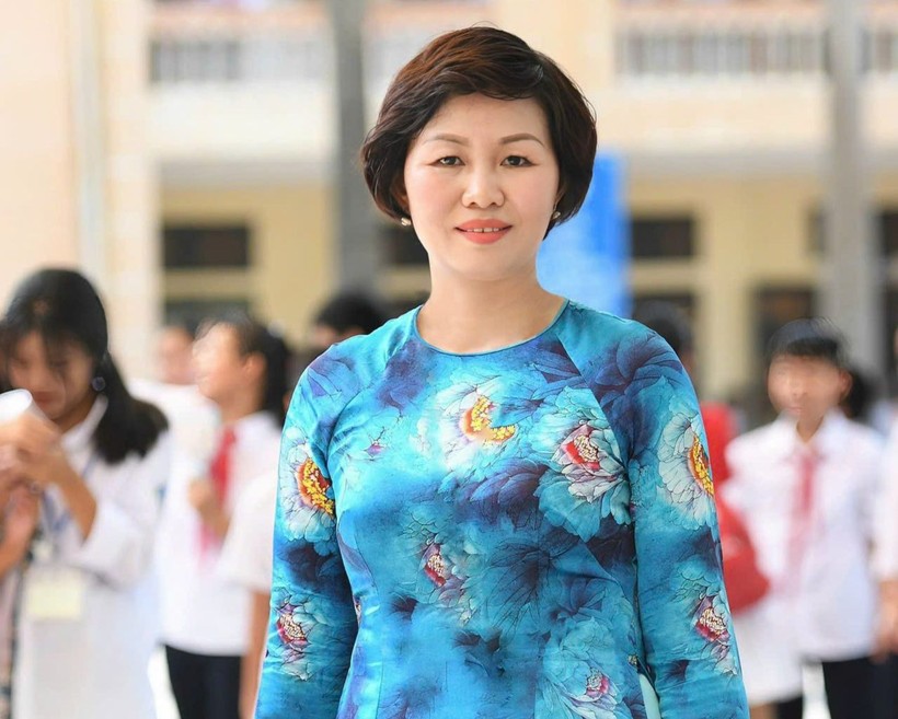 Cô Nguyễn Thị Kim Dung – Hiệu trưởng Trường THCS Vân Canh (Hoài Đức, Hà Nội). Ảnh: TG