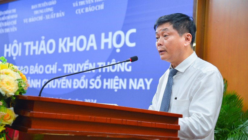 PGS.TS Phạm Minh Sơn - Giám đốc, Chủ tịch Hội đồng khoa học của Học viện Báo chí và Tuyên truyền. Ảnh: TG.