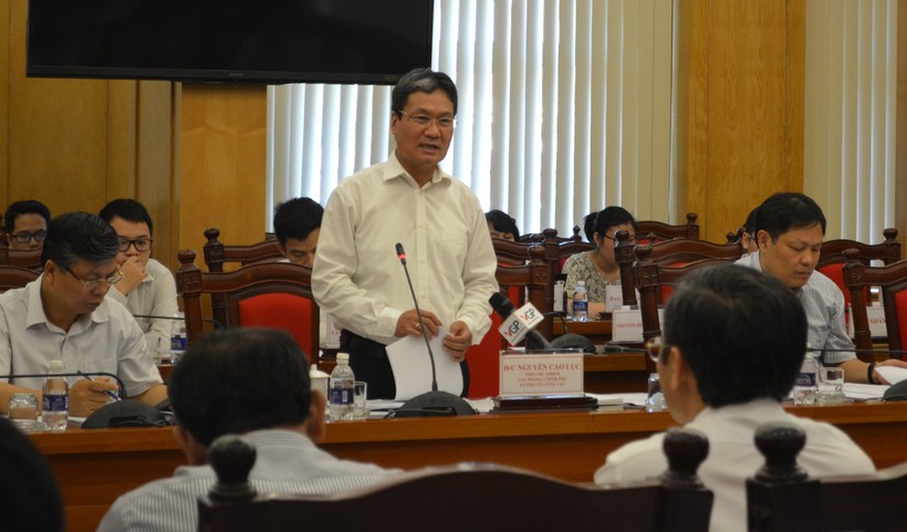 Phó Chủ nhiệm VPCP Nguyễn Cao Lục, Tổ phó Tổ công tác của Thủ tướng phát biểu tại buổi kiểm tra. Ảnh: VGP/Hà Chính