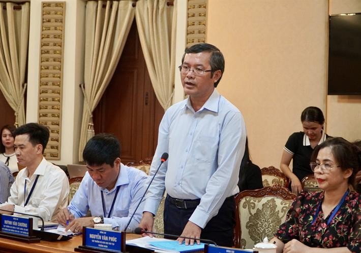 Thứ trưởng Nguyễn Văn Phúc phát biểu tại buổi làm việc tại TP.Hồ Chí Minh.