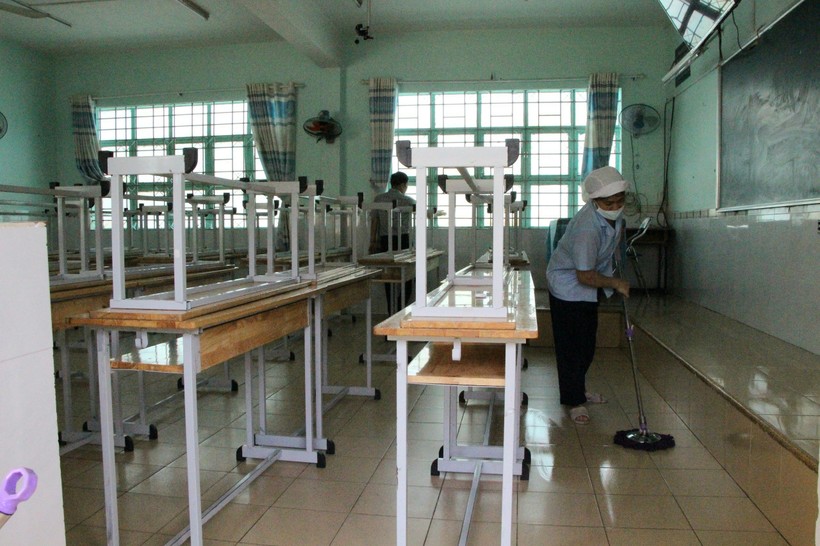 Điểm thi Trường THCS Nguyễn Văn Nghi đã hoàn tất các công đoạn vệ sinh phòng thi, điểm thi.