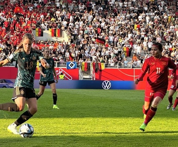 Tuyển nữ Việt Nam để thua sát nút Đức trong trận giao hữu trước thềm World Cup.