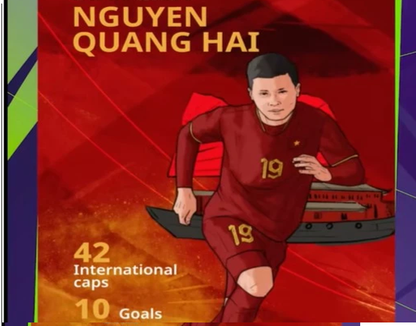 Quang Hải xuất hiện cực ngầu trên trang chủ của AFC.