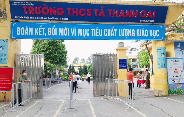 Trường THCS Tả Thanh Oai, Thanh Trì, Hà Nội. Ảnh: ITN.