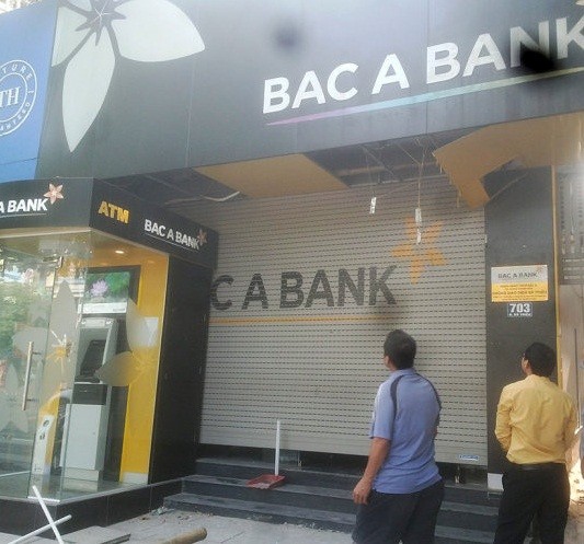 Chi nhánh ngân hàng Bắc Á tại Thanh Hóa, nơi xảy ra vụ tai nạn.
