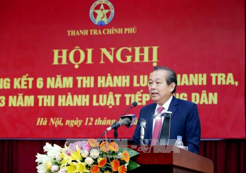Phó Thủ tướng Thường trực Chính phủ Trương Hoà Bình phát biểu tại hội nghị. Ảnh: Nguyễn Dân/TTXVN