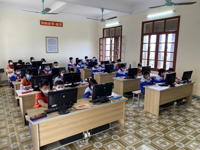 Học sinh Trường Tiểu học Nguyễn Đốc Tín, xã An Thái, huyện An Lão, TP Hải Phòng.